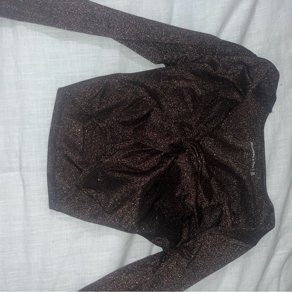 Glittery BROWN crop top l